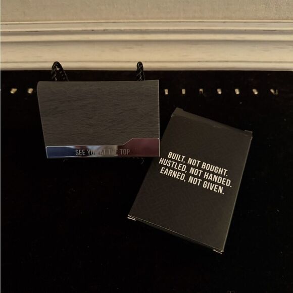 Charcoal gray / silver business car hard case “See You At The Top”. NIB - Picture 1 of 6